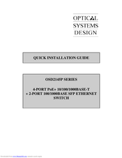 Optical Systems Design OSD2145P SERIES Quick Installation Manual