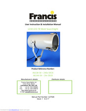 Francis A6138-5K User Instruction & Installation Manual