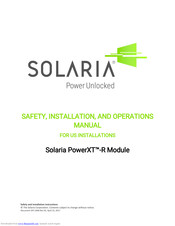 Solaria PowerXT-R Installation And Operaion Manual