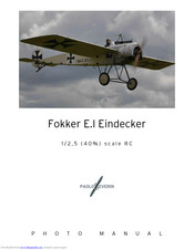 Paolo Severin Fokker E.I Eindecker Assembly Manual