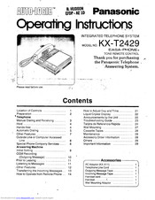 Panasonic KX-T2429 Operating Instructions Manual