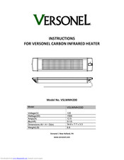 Versonel VSLWMH200 Instructions Manual