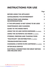 Whirlpool 25RI-D4 Instructions For Use Manual