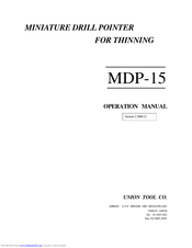 UNION TOOL MDP-15 Operation Manual