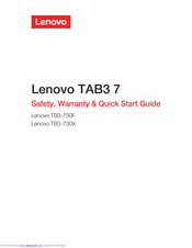 Lenovo TB3-730X Safety, Warranty & Quick Start Manual