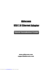 Ableconn USB2E100W Quick Installation Manual