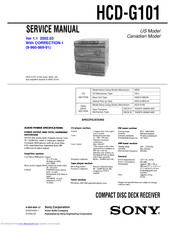 Sony HCD-G101 Service Manual