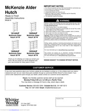 Whittier Wood 1632AUF Assembly Instructions Manual