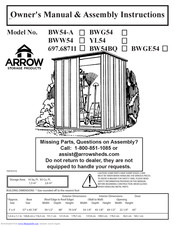 Arrow Storage Products BWW54 Owner's Manual & Assembly Instructions