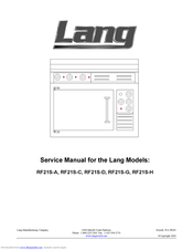 Lang RF21S-A Service Manual