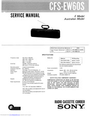 Sony cfs-ew60s Service Manual