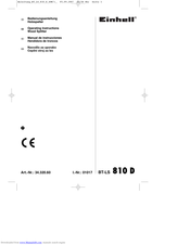 EINHELL BT-LS 810 D Operating Instructions Manual