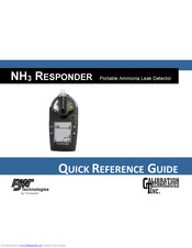 BW Technologies NH3 RESPONDER Quick Reference Manual