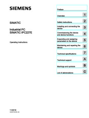 Siemens simatic ipc227e Operating Instructions Manual