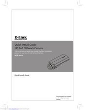 D-Link DCS-3010 Quick Install Manual