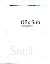 Snell QBx Sub Owner's Manual