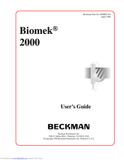 Beckman Instruments Biomek 2000 User Manual