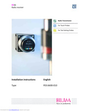 BLUM RC66 Installation Instructions Manual