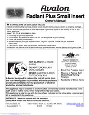 Avalon Radiant Plus Small Insert Owner's Manual