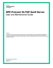 HP ProLiant XL730f Gen9 Server User And Maintenance Manual