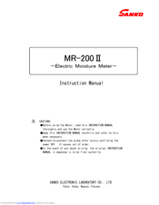 SANKO MR-200 II Instruction Manual