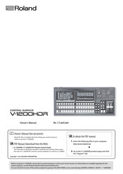 Roland V-1200HDR Owner's Manual