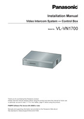 Panasonic VL-VN1700 Installation Manual