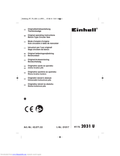 EINHELL RT-TS 2031 U Original Operating Instructions