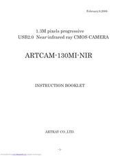 ARTRAY ARTCAM-130MI-NIR Instruction Booklet