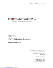 Datron HH7700 Operator's Manual