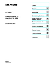 Siemens SIMATIC ITP1000 Operating Instructions Manual