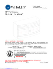 Whalen LLAVC48C Assembly Manual