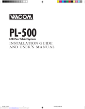 Wacom PL-500 Installation Manual And User's Manual
