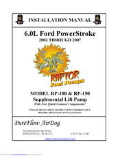 PureFlow AirDog RP-100 Installation Manual