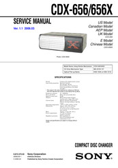 Sony CDX-656 - Compact Disc Changer System Service Manual
