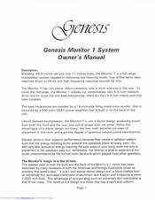 Genesis Standard Surround 1 Owner's Manual