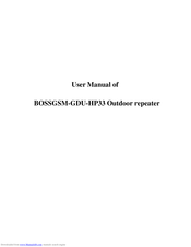 Bosslan BOSSGSM-GDU-HP33 User Manual