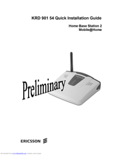 Ericsson KRD 901 54 Quick Installation Manual