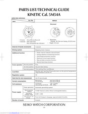Seiko 5M54A Technical Manual