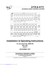 Technisonic Industries Limited A710 Installation & Operating Instructions Manual