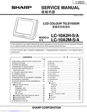Sharp LC-10A2H-S/A Service Manual