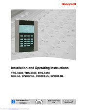 Honeywell TRS-3300 Installation And Operating Instructions Manual