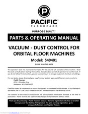 Pacific 549401 Parts & Operating Manual