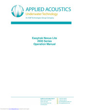 APPLIED ACOUSTICS SYSTEMS Easytrak Nexus Lite 2683 Operation Manual
