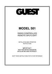 Guest 501 Installation And Operation Instructions Manual