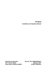 Telenetics Corporation FT100 S Installation And Operation Manual