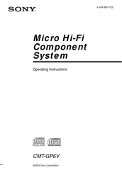 Sony CMT-GP6V Operating Instructions Manual