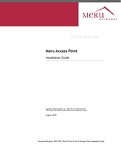 Meru Networks AP1020i Installation Manual