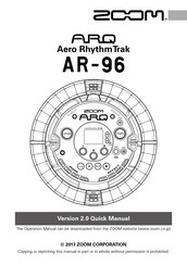 Zoom AERO RYTHMTRAK AR-96 Quick Manual