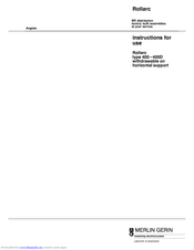 Rollarc 400 Instructions For Use Manual